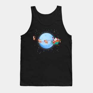 Santa Claus Riding kitten Tank Top